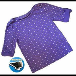 Basic Editions purple polka dot shirt